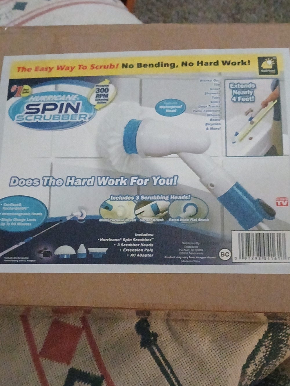 Hurricane Spin Scrubber Electric Cleaning Brush - White & Blue